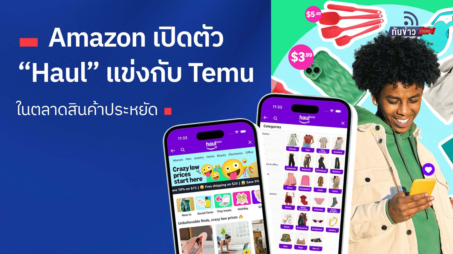 Amazon เปิดตัว “Haul” แข่งกับ Temu ในตลาดสินค้าประหยัด